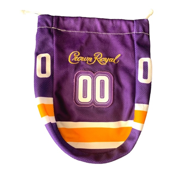 Crown Royal Purple NFL Game Day Liquor Bottle Fabric Purple Bag Drawstring Bag - Picture 2 of 4